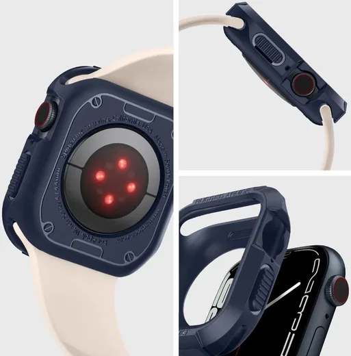 Spigen Rugged Armor - Apple Watch 45MM / 44MM Hoesje - Full Protect - Blauw afbeelding 4