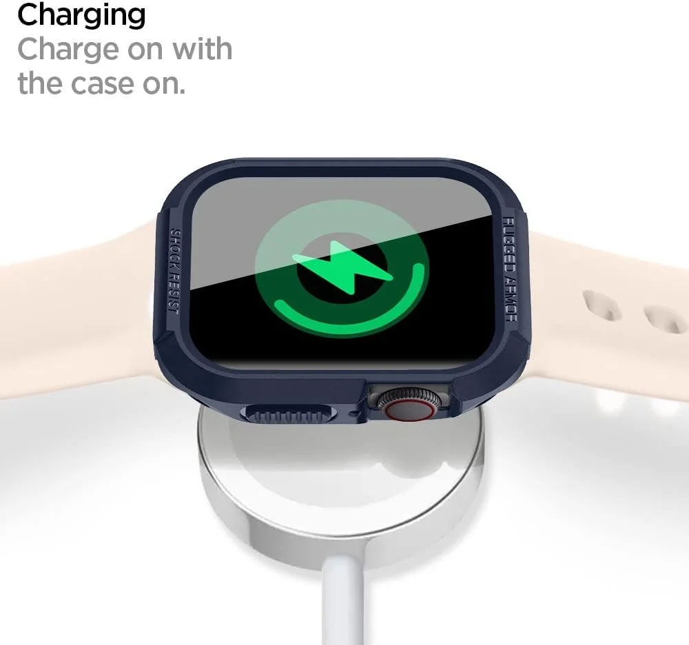 Spigen Rugged Armor - Apple Watch 45MM / 44MM Hoesje - Full Protect - Blauw afbeelding 8