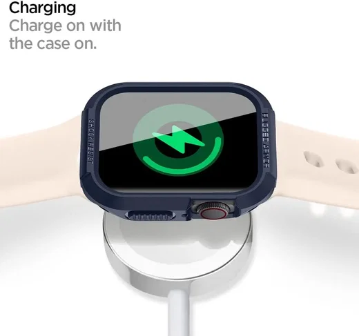 Spigen Rugged Armor - Apple Watch 45MM / 44MM Hoesje - Full Protect - Blauw afbeelding 8