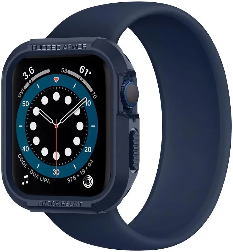Spigen Rugged Armor - Apple Watch 45MM / 44MM Hoesje - Full Protect - Blauw afbeelding 9