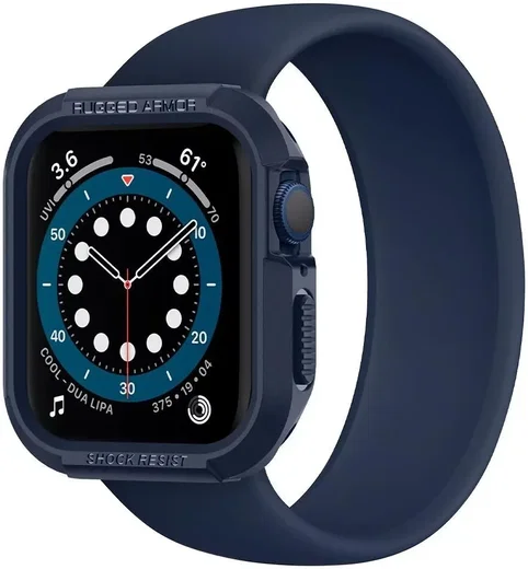 Spigen Rugged Armor - Apple Watch 45MM / 44MM Hoesje - Full Protect - Blauw afbeelding 9