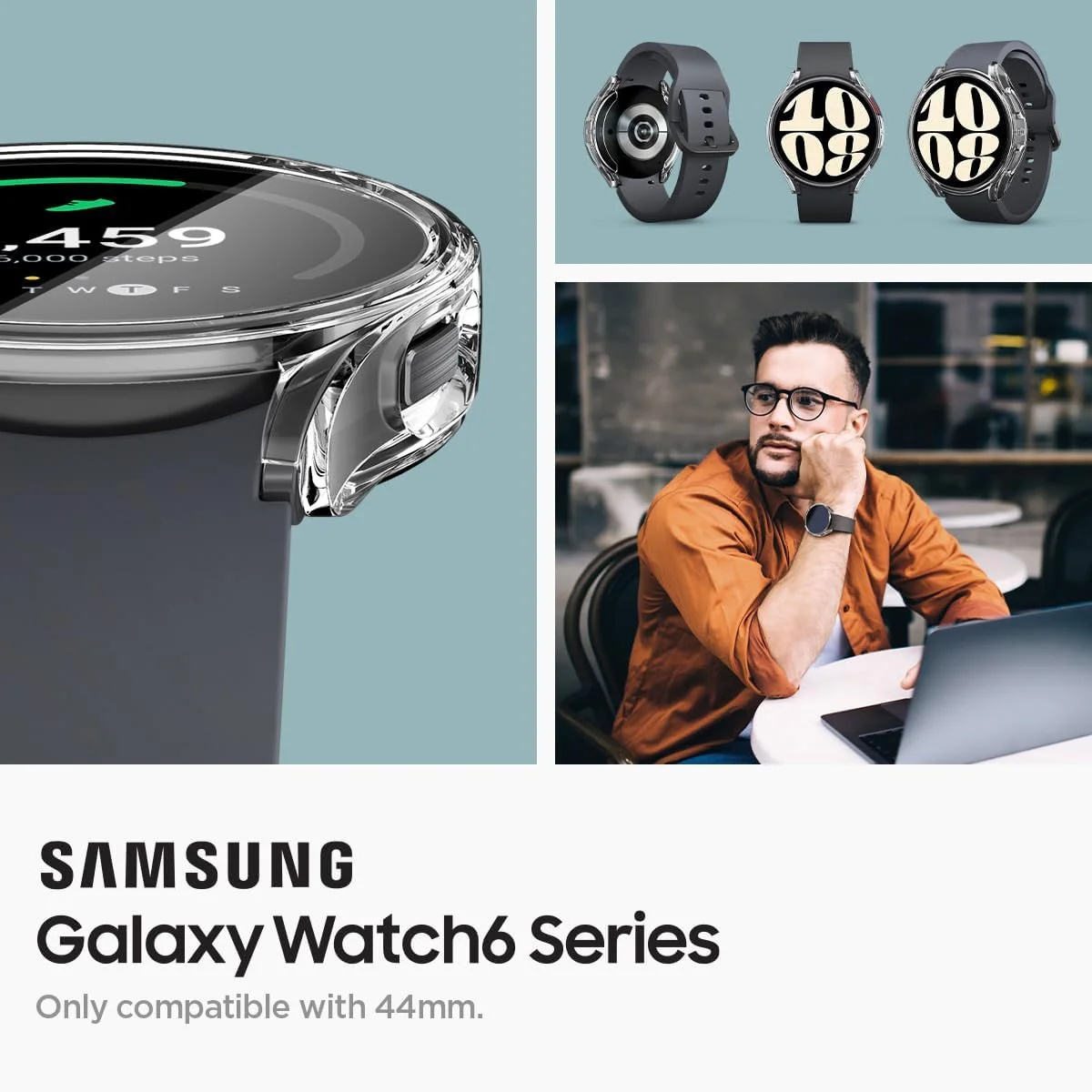 Spigen - Ultra Hybrid - Samsung Galaxy Watch 6 44MM Hoesje - Transparant afbeelding 3