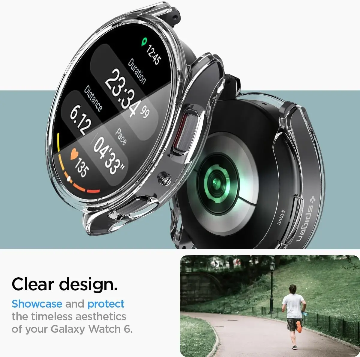 Spigen - Ultra Hybrid - Samsung Galaxy Watch 6 44MM Hoesje - Transparant afbeelding 4