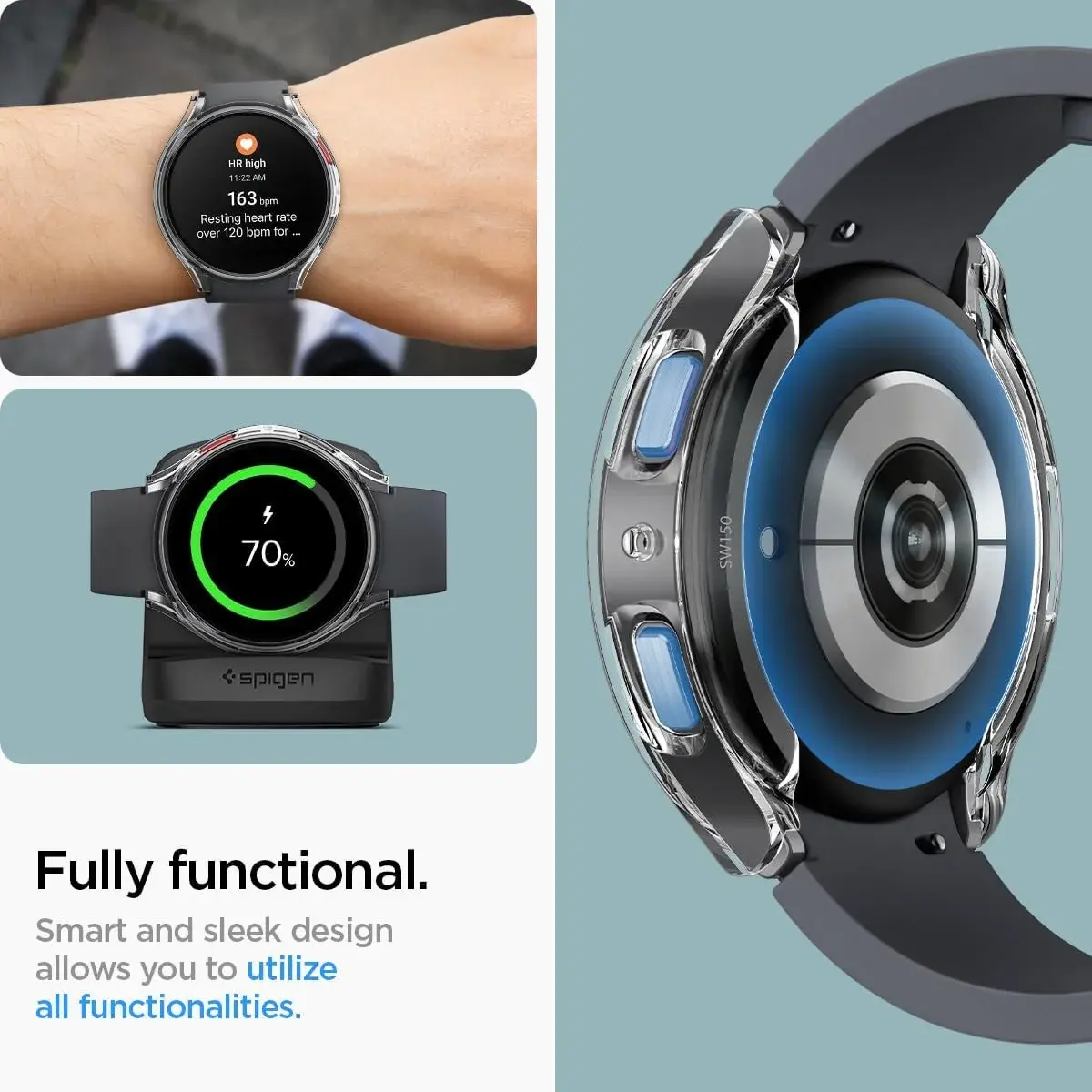 Spigen - Ultra Hybrid - Samsung Galaxy Watch 6 44MM Hoesje - Transparant afbeelding 6
