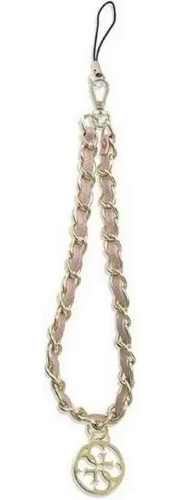 Guess Metalen Telefoonband Ketting Roze/Goud afbeelding 1