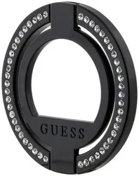 Guess Magnetic Ring Stand Houder - MagSafe Standaard Rhinestones Zwart afbeelding