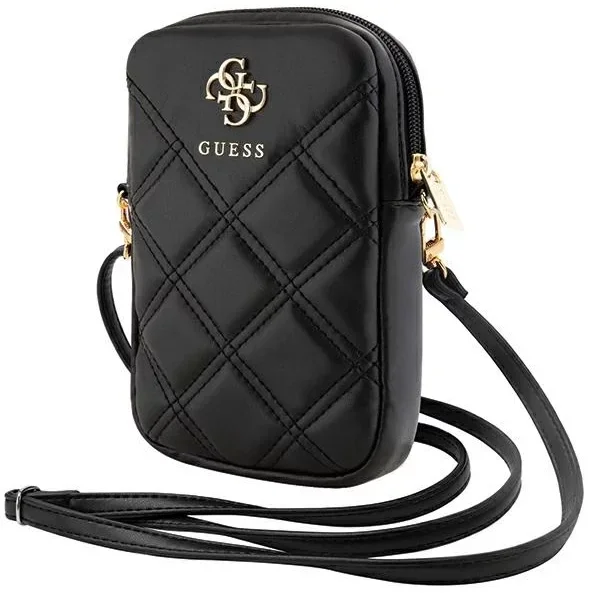 Guess Universeel Crossbody Telefoontasje - Schoudertas Zip Quilted 4G Zwart afbeelding 1