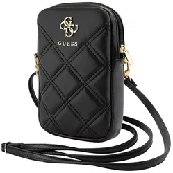 Guess Universeel Crossbody Telefoontasje - Schoudertas Zip Quilted 4G Zwart afbeelding