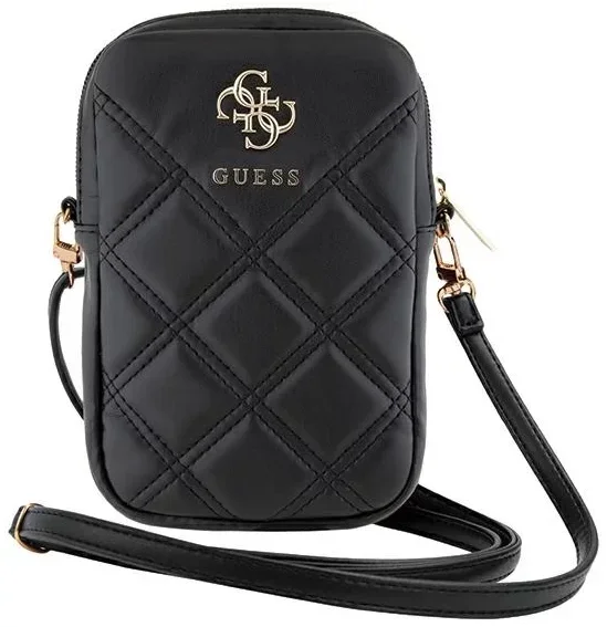Guess Universeel Crossbody Telefoontasje - Schoudertas Zip Quilted 4G Zwart afbeelding 2