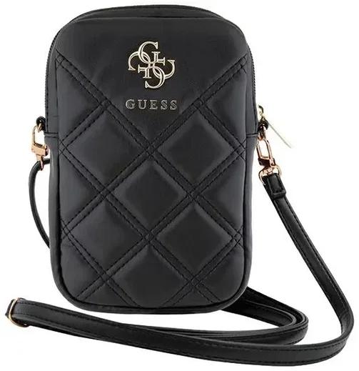 Guess Universeel Crossbody Telefoontasje - Schoudertas Zip Quilted 4G Zwart afbeelding 2