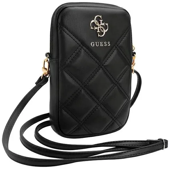 Guess Universeel Crossbody Telefoontasje - Schoudertas Zip Quilted 4G Zwart afbeelding 3