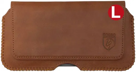 Rosso Deluxe Belt Case Hoesje Met Riemlus Echt Leer Large Bruin afbeelding 1