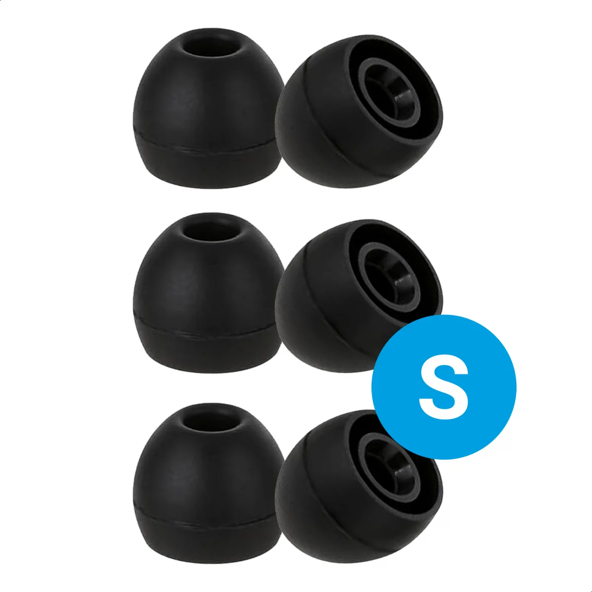 3 Pack Siliconen Vervangende Dopjes voor Oordopjes / Headsets Zwart Small afbeelding 1