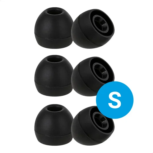 3 Pack Siliconen Vervangende Dopjes voor Oordopjes / Headsets Zwart Small afbeelding 1