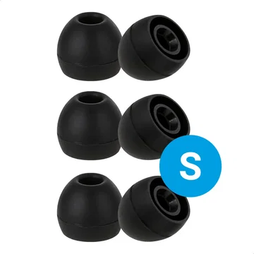 3 Pack Siliconen Vervangende Dopjes voor Oordopjes / Headsets Zwart Small