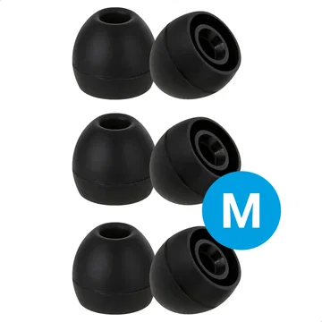 3 Pack Siliconen Vervangende Dopjes voor Oordopjes / Headsets Zwart Medium