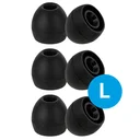 3 Pack Siliconen Vervangende Dopjes voor Oordopjes / Headsets Zwart Large