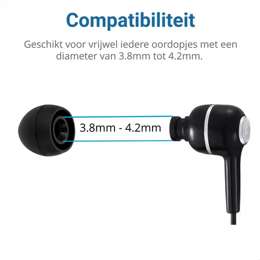 3 Pack Siliconen Vervangende Dopjes voor Oordopjes / Headsets Zwart Large afbeelding 4