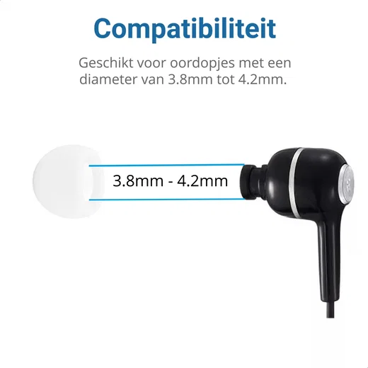 3 Pack Siliconen Vervangende Dopjes voor Oordopjes / Headsets Wit Small afbeelding 5