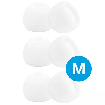 3 Pack Siliconen Vervangende Dopjes voor Oordopjes / Headsets Wit Medium