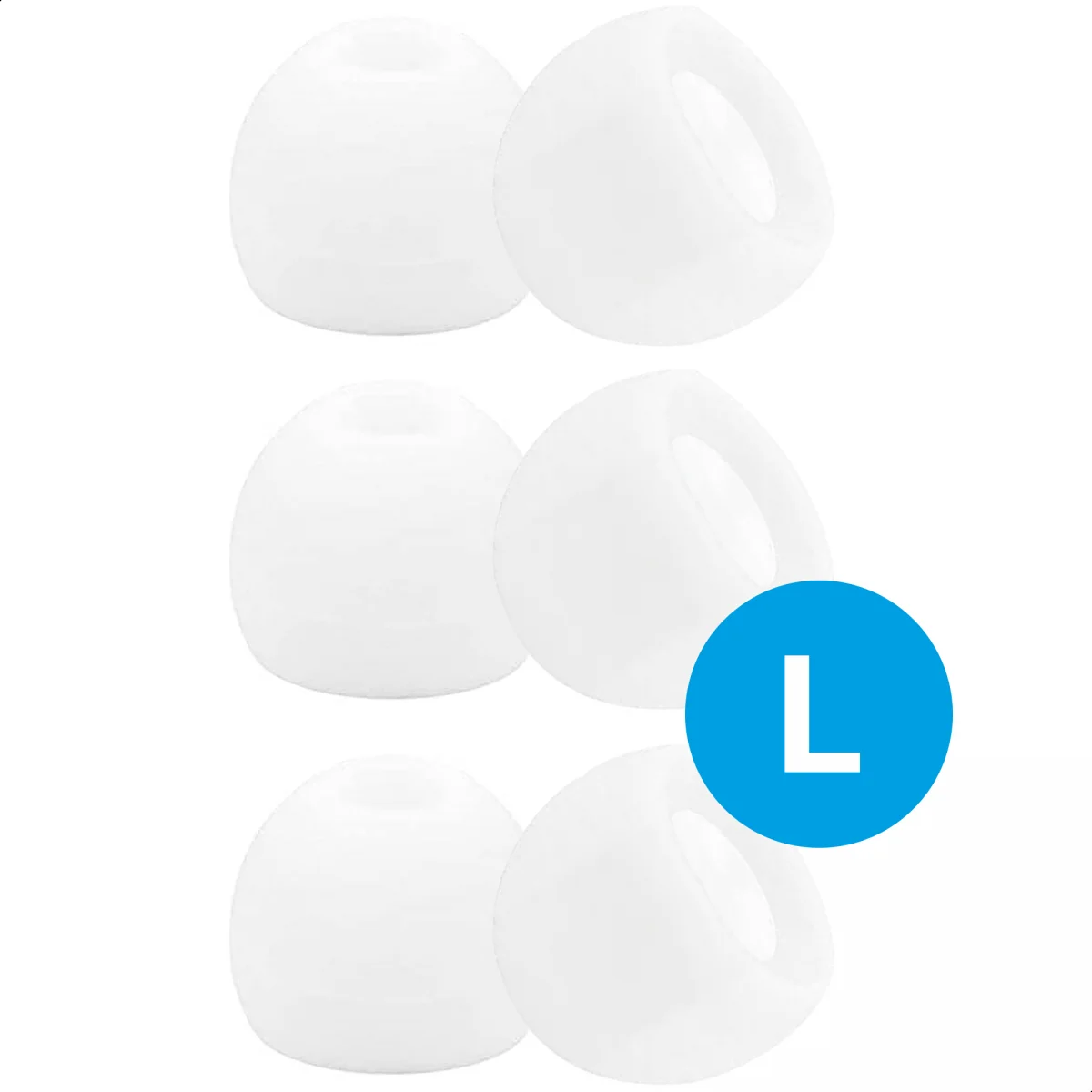 3 Pack Siliconen Vervangende Dopjes voor Oordopjes / Headsets Wit Large afbeelding 1