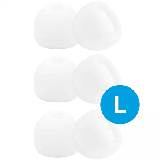 3 Pack Siliconen Vervangende Dopjes voor Oordopjes / Headsets Wit Large afbeelding 1