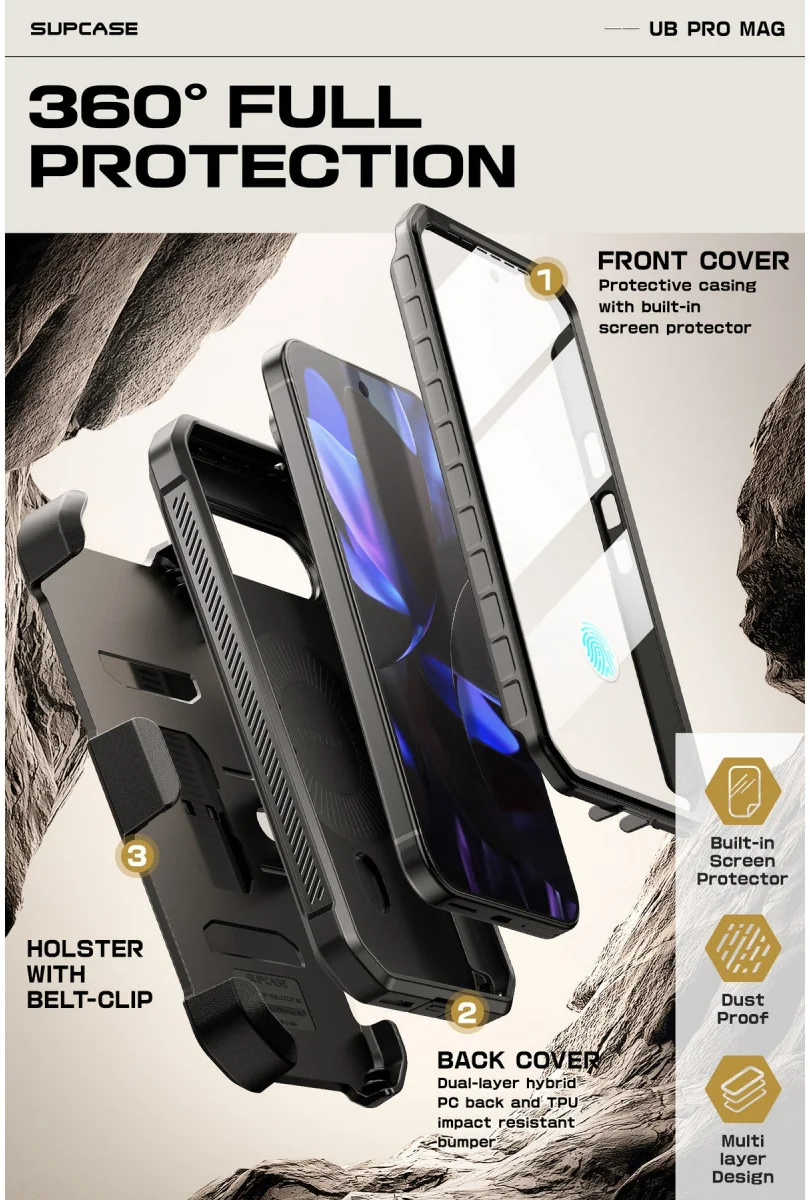 SUPCASE UB Mag Pro Google Pixel 9 / 9 Pro Hoesje MagSafe Stand Zwart afbeelding 5