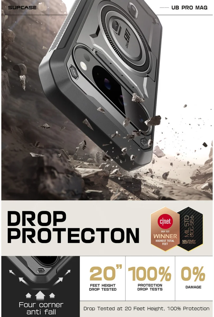SUPCASE UB Mag Pro Google Pixel 9 Pro XL Hoesje MagSafe Stand Zwart afbeelding 3