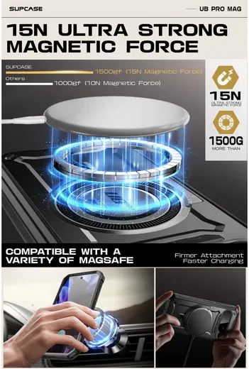 SUPCASE UB Mag Pro Google Pixel 9 Pro XL Hoesje MagSafe Stand Zwart afbeelding 4