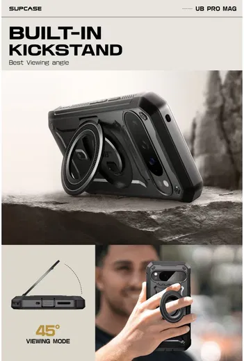 SUPCASE UB Mag Pro Google Pixel 9 Pro XL Hoesje MagSafe Stand Zwart afbeelding 8