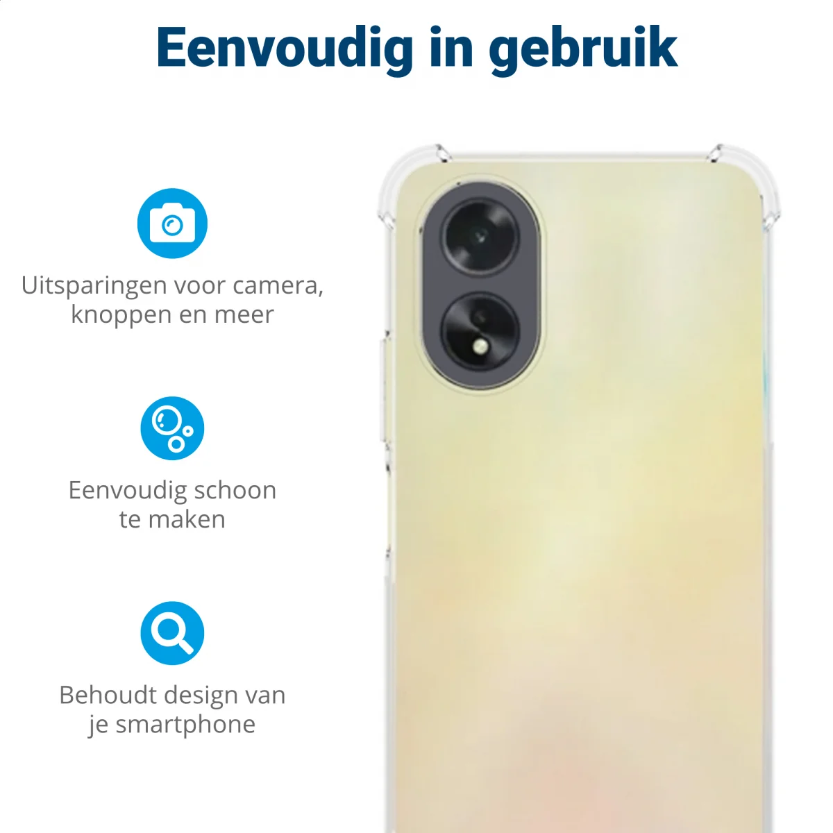 Oppo A18 / A38 Hoesje Schokbestendig en Dun TPU Back Cover Transparant afbeelding 6