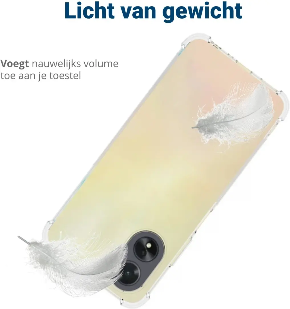 Oppo A18 / A38 Hoesje Schokbestendig en Dun TPU Back Cover Transparant afbeelding 8