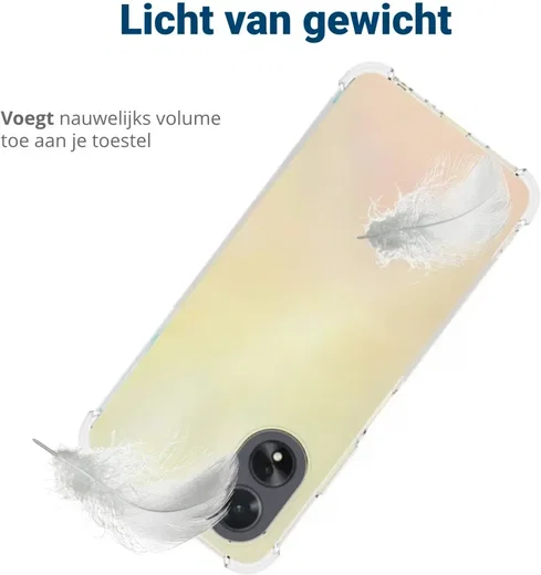 Oppo A18 / A38 Hoesje Schokbestendig en Dun TPU Back Cover Transparant afbeelding 8