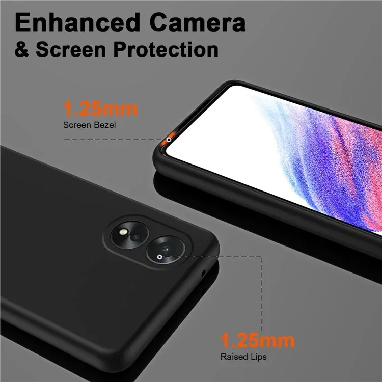 Oppo A18 / A38 Hoesje Dun TPU Back Cover Matte Zwart afbeelding 4