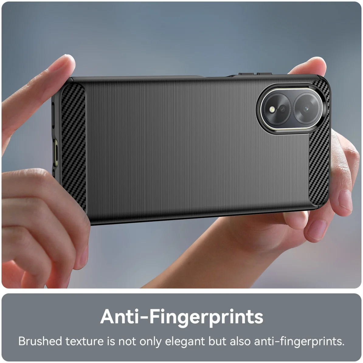 Oppo A18 / A38 Hoesje Geborsteld TPU Flexibele Back Cover Zwart afbeelding 4