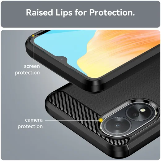 Oppo A18 / A38 Hoesje Geborsteld TPU Flexibele Back Cover Zwart afbeelding 5