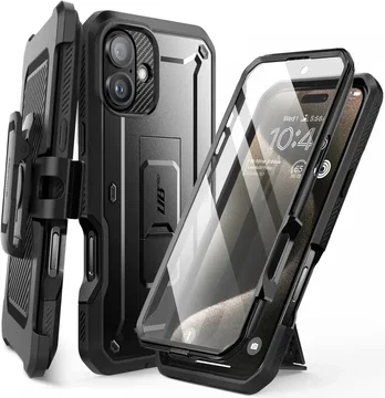 SUPCASE UB Pro Apple iPhone 16 Hoesje Full Protect Kickstand Zwart