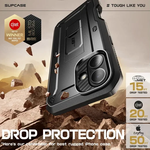 SUPCASE UB Pro Apple iPhone 16 Hoesje Full Protect Kickstand Zwart afbeelding 3