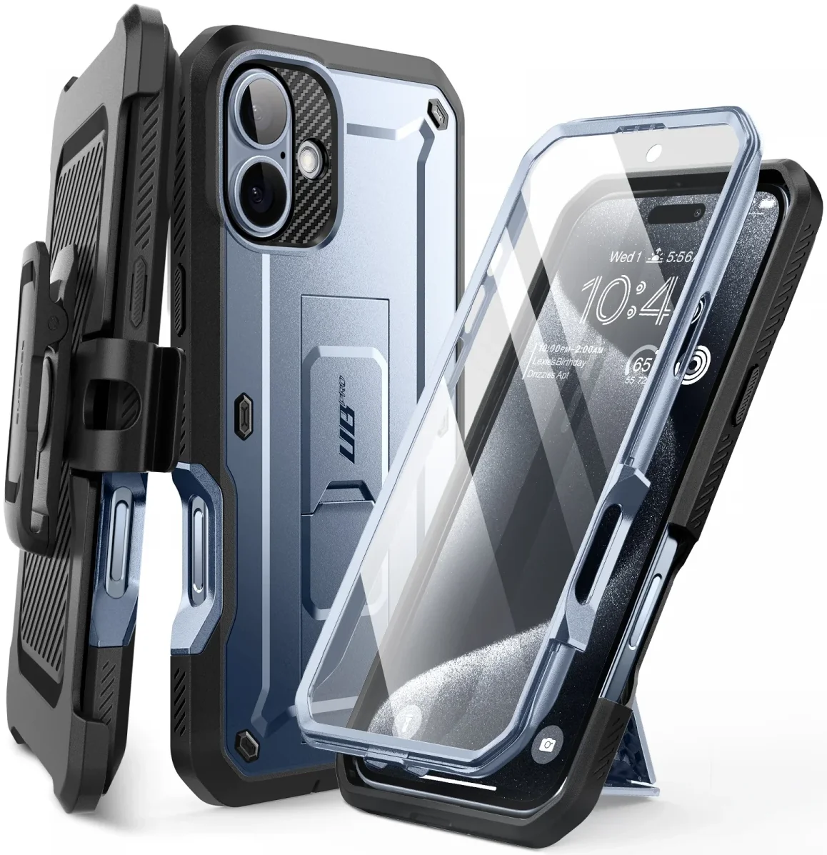 SUPCASE UB Pro Apple iPhone 16 Hoesje Full Protect Kickstand Blauw afbeelding 1
