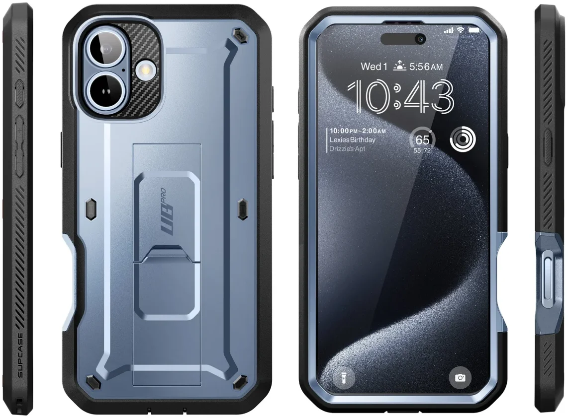 SUPCASE UB Pro Apple iPhone 16 Hoesje Full Protect Kickstand Blauw afbeelding 9