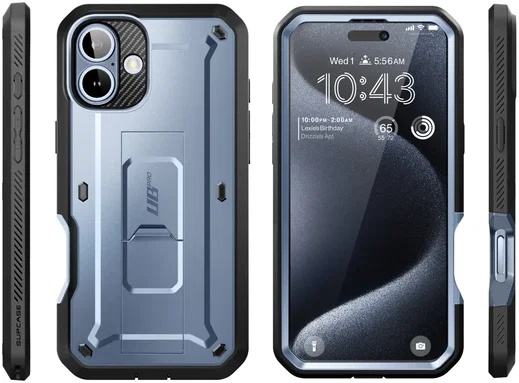 SUPCASE UB Pro Apple iPhone 16 Hoesje Full Protect Kickstand Blauw afbeelding 9