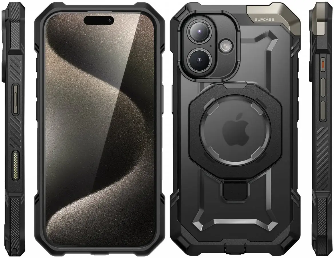 SUPCASE UB Grip Apple iPhone 16 Hoesje MagSafe Kickstand Zwart afbeelding 10