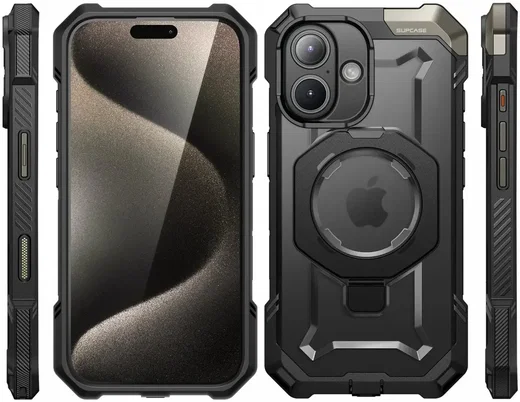 SUPCASE UB Grip Apple iPhone 16 Hoesje MagSafe Kickstand Zwart afbeelding 10