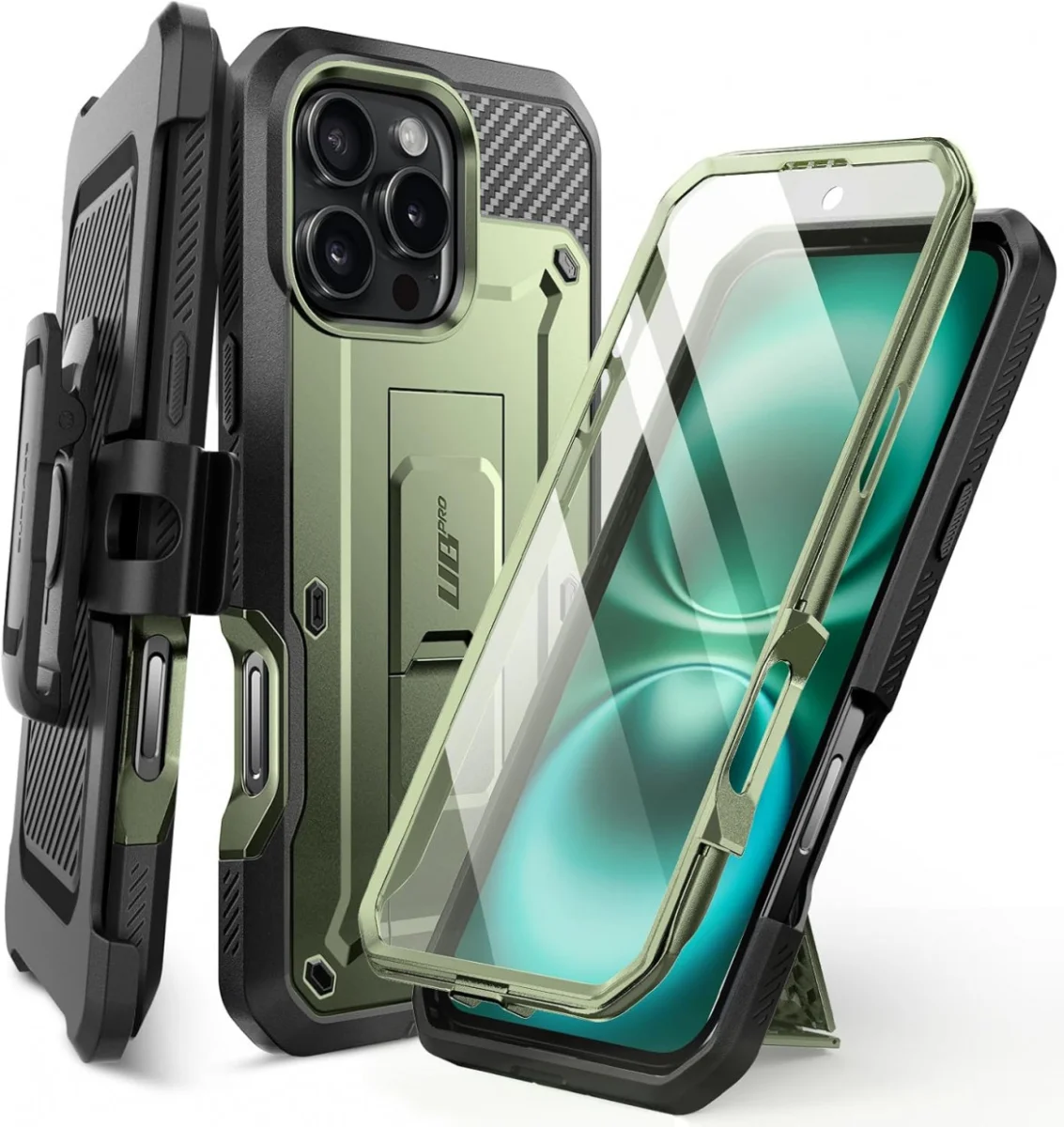 SUPCASE UB Pro Apple iPhone 16 Pro Hoesje Full Protect Kickstand Groen afbeelding 1