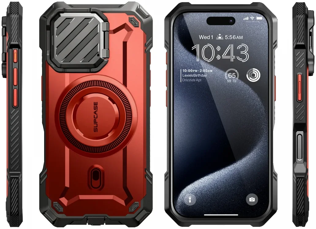 SUPCASE UB Pro MagXT Apple iPhone 16 Pro Hoesje Camera Protector Rood afbeelding 11