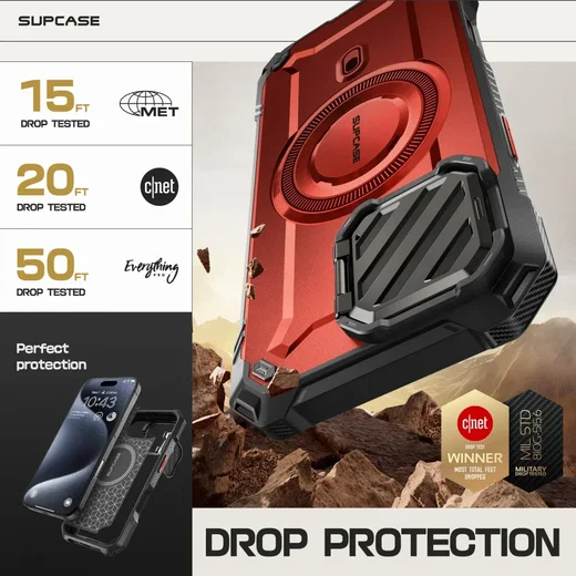 SUPCASE UB Pro MagXT Apple iPhone 16 Pro Hoesje Camera Protector Rood afbeelding 3