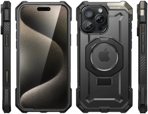 SUPCASE UB Grip Apple iPhone 16 Pro Hoesje MagSafe Kickstand Zwart afbeelding 11