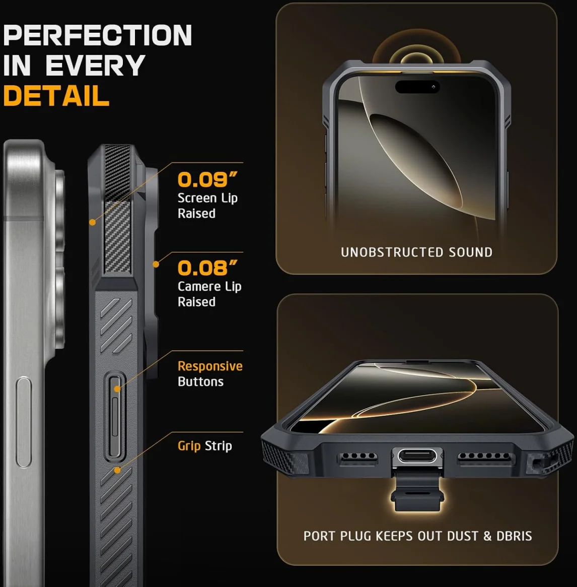 SUPCASE UB Grip Apple iPhone 16 Pro Hoesje MagSafe Kickstand Zwart afbeelding 7