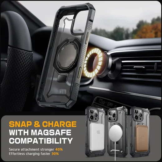 SUPCASE UB Grip Apple iPhone 16 Pro Hoesje MagSafe Kickstand Zwart afbeelding 9