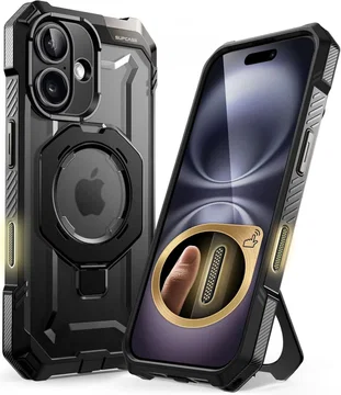 SUPCASE UB Grip Apple iPhone 16 Plus Hoesje MagSafe Kickstand Zwart